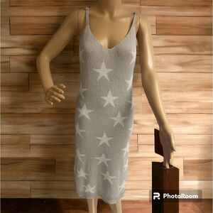 POL brand light grey star ⭐️ pattern, strappy dress, size M